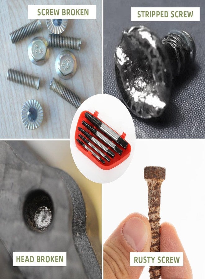 uptodateproducts مجموعة أدوات استخراج البراغي المكسورة من UpTodateProducts، مجموعة استخراج براغي الأنابيب، مجموعة استخراج البراغي، مزيل البراغي التالفة، لفك البراغي والمسامير المكسورة من M3 إلى M19 (1/8 بوصة - 3/4 بوصة) بسهولة - 5 قطع - Image 2
